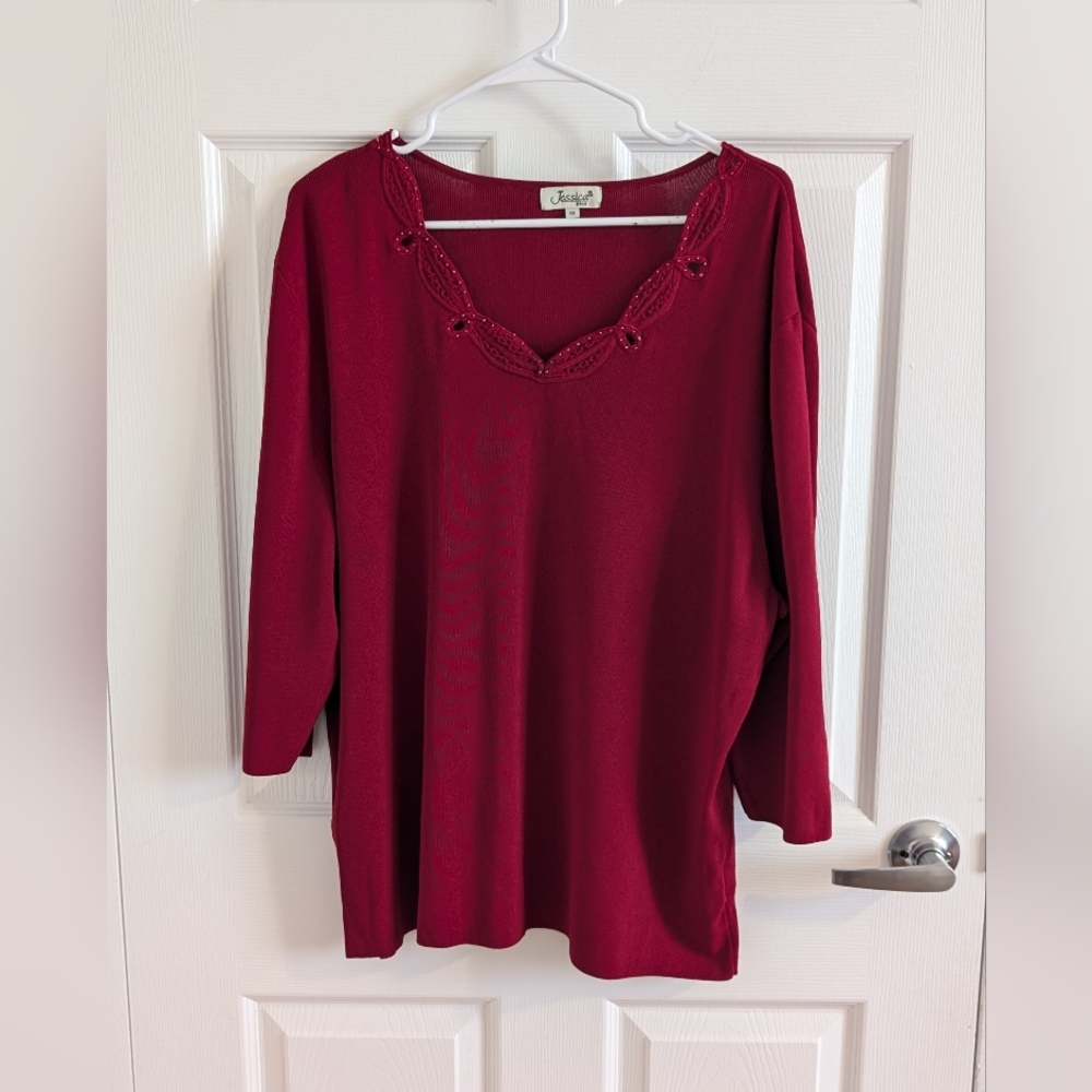 3/$25 Jessica Plus  Red Sweater SZ 3X